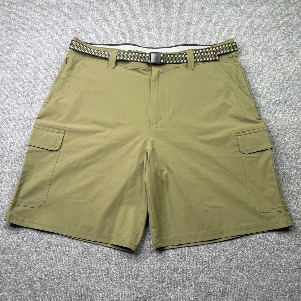Orvis Cargo Shorts Mens 38 Green Hiking Outdoor Web Belt Lightweight Pocketed